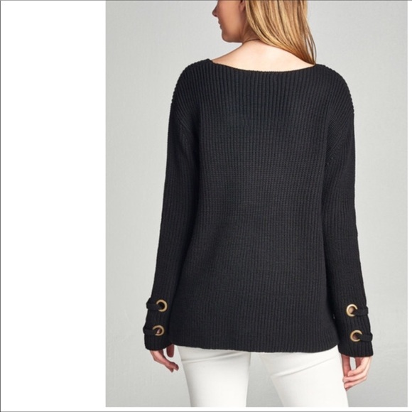 HOST PICK - Sweater With Lace Up Sleeves - Picture 2 of 3